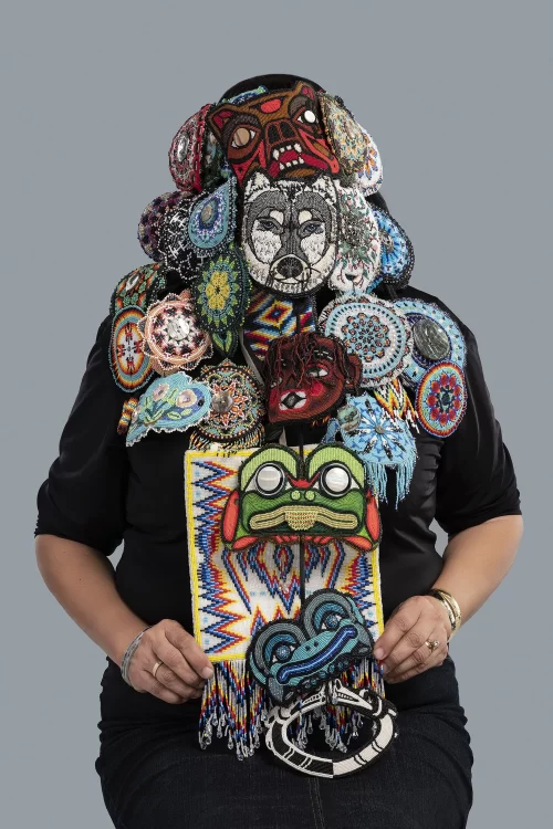 Headdress – Connie, by Dana Claxton